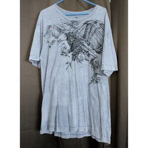 Levis Men Blue Gray Eagle Design Shirt Size Large
